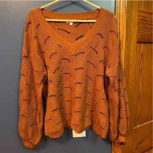 Women's Orange Knit Sweater